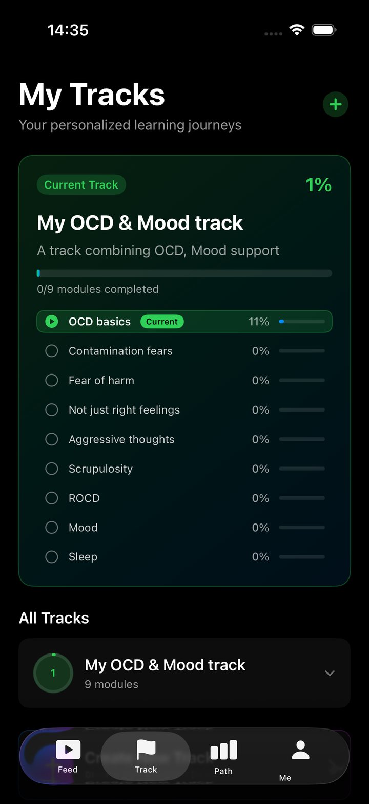 ocd.app: My Tracks, personalised learning journeys